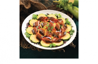 TURMERIC - MARINATED EEL STEAMED WITH KING ZUCCHINI